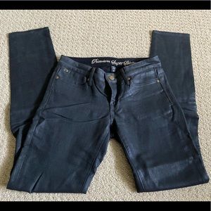 Gap Black Leatherette Premium Skinny Jeans in size 26